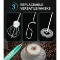 thumbnail image 4 of Handheld Milk Frother for Coffee, Rechargeable Electric Whisk with 3 Heads 3 Speeds Drink Mixer Foam Maker For Latte, Cappuccino, Hot Chocolate, Egg - Silver, 4 of 12