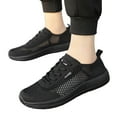 thumbnail image 3 of PEASKJP Shoes for Men Mesh Performance Non Slip Lace Up Walking Shoe Outdoor Running Shoes Black 45, 3 of 5