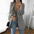 thumbnail image 3 of Women's Solid Long Sleeve Slim Suit Jacket Office Work Business Party Casual Blazer Coat Outwear, 3 of 6