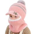 thumbnail image 3 of RV Gorro de pasamontañas para bebé y niña, gorro con visera y forro polar, color rosa Rojo Verde, 3 of 3