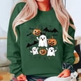 thumbnail image 2 of Feancey Funny Halloween Sweatshirts for Women Bat Pumpkin Ghost Graphic Sweatshirt Teen Girl Long Sleeve Crewneck Pullover Tops Army Green M, 2 of 4