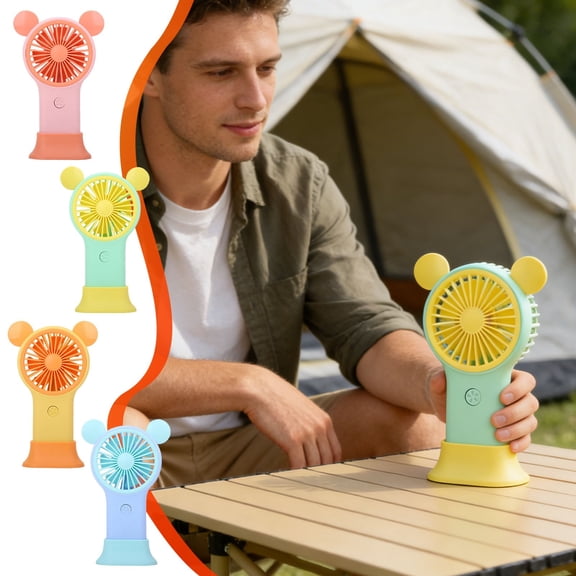 Mini Mouse Handheld Fan 7 Color LED Light Rechargeable Portable Pocket Size Personal Cooling Small Fan for Travel Outdoor by PALIFEUR