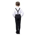 thumbnail image 3 of Visaccy Boys Formal Suit Set Black Slim Fit Dresswear Toddler Boy Suspender Outfit Size 10Years, 3 of 5