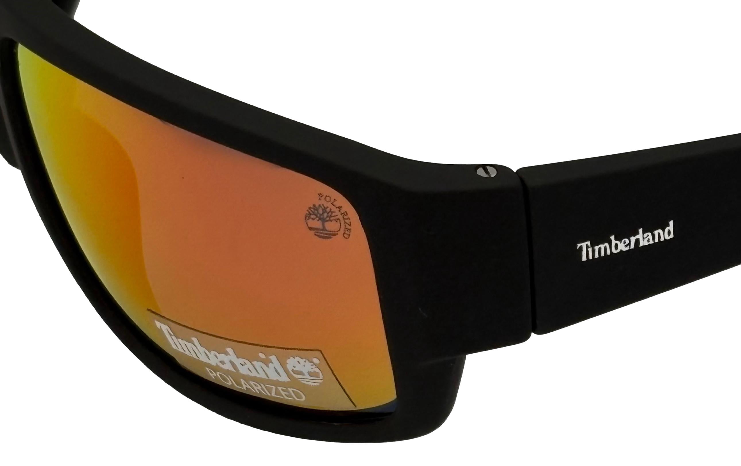 Timberland Matte Black Mens Plastic Rectangle Sunglass Polarized Lens TB7261. 5D