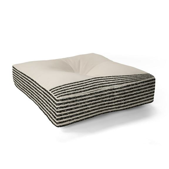 Society6 Kierkegaard Design Studio Organic Stripes Minimalist Black Square Floor Pillow