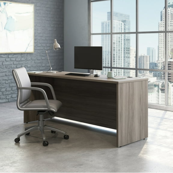 Sauder Affirm Engineered Wood 72" x 24" Desk Shell in Hudson Elm/Brown
