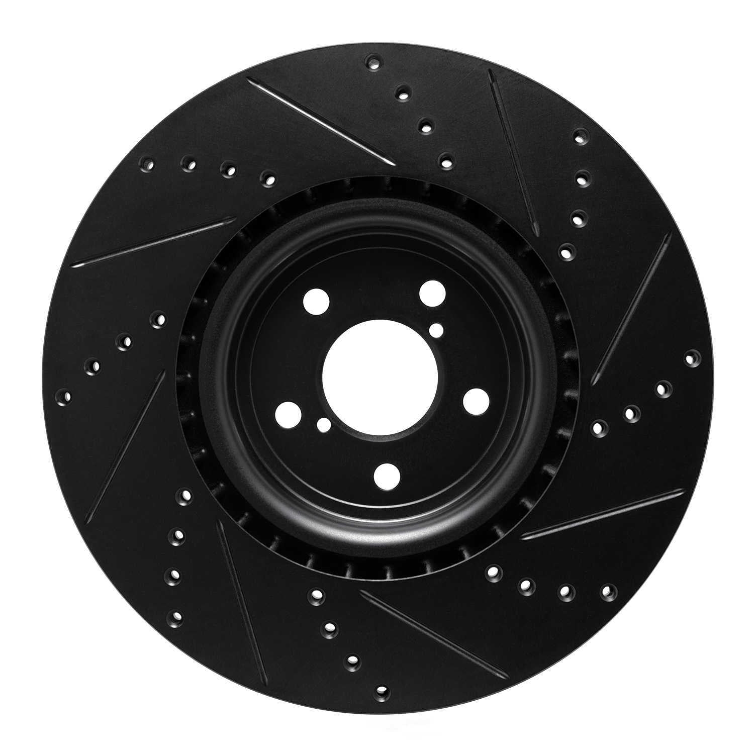 Dynamic Friction Company 633-13014L DFC Brake Rotor - Drilled And Slotted - Black
