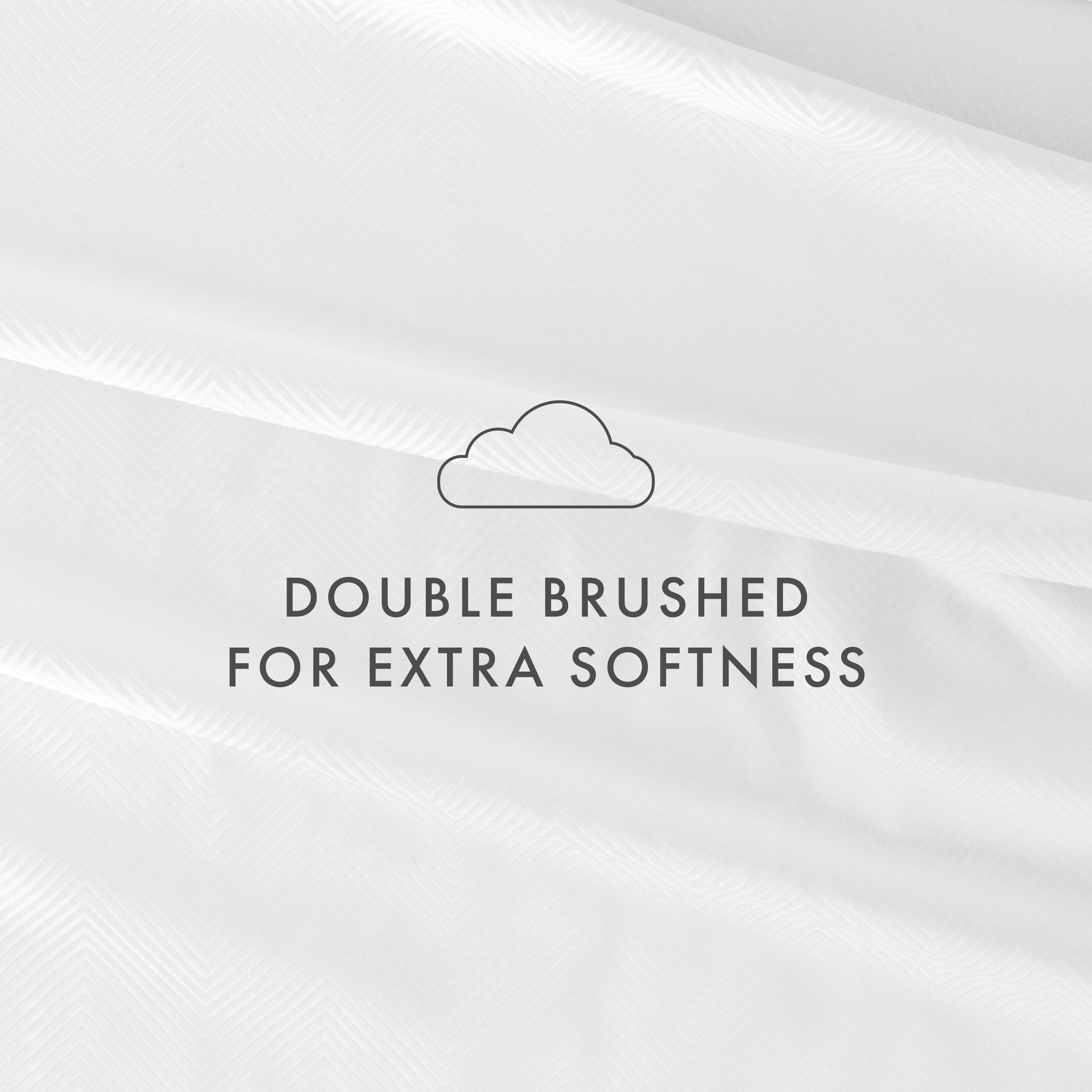 Noble Linens 4 Piece White Chevron Embossed Bed Sheet Set, Queen