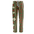 thumbnail image 3 of Adult Fashion Loose Christmas Print Casual Pants with Drawstring Elastic Waist, Comfortable Sleepwear and Loungewear Trousers for Home Use,Army Green,M, 3 of 4