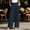 Blue, variant on Women’s Dual-Button Pleated Wide-Leg Casual Dress Pants, Loose Drape Build for Large Outdoor Feast Gathering Occasions Gray S