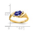 thumbnail image 2 of Auriga 14k Yellow Gold 7x5mm Oval Tanzanite AA Diamond Ring for Women Size-6, 2 of 4