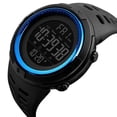 thumbnail image 4 of facefd 1251 Mens Digital Sports Watch Waterproof Stopwatch Countdown Blue, 4 of 7