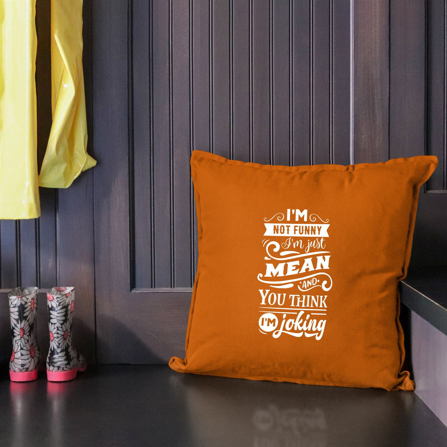 I'm Actually Not Funny I'm Just Really Mean Throw Pillow Cover –