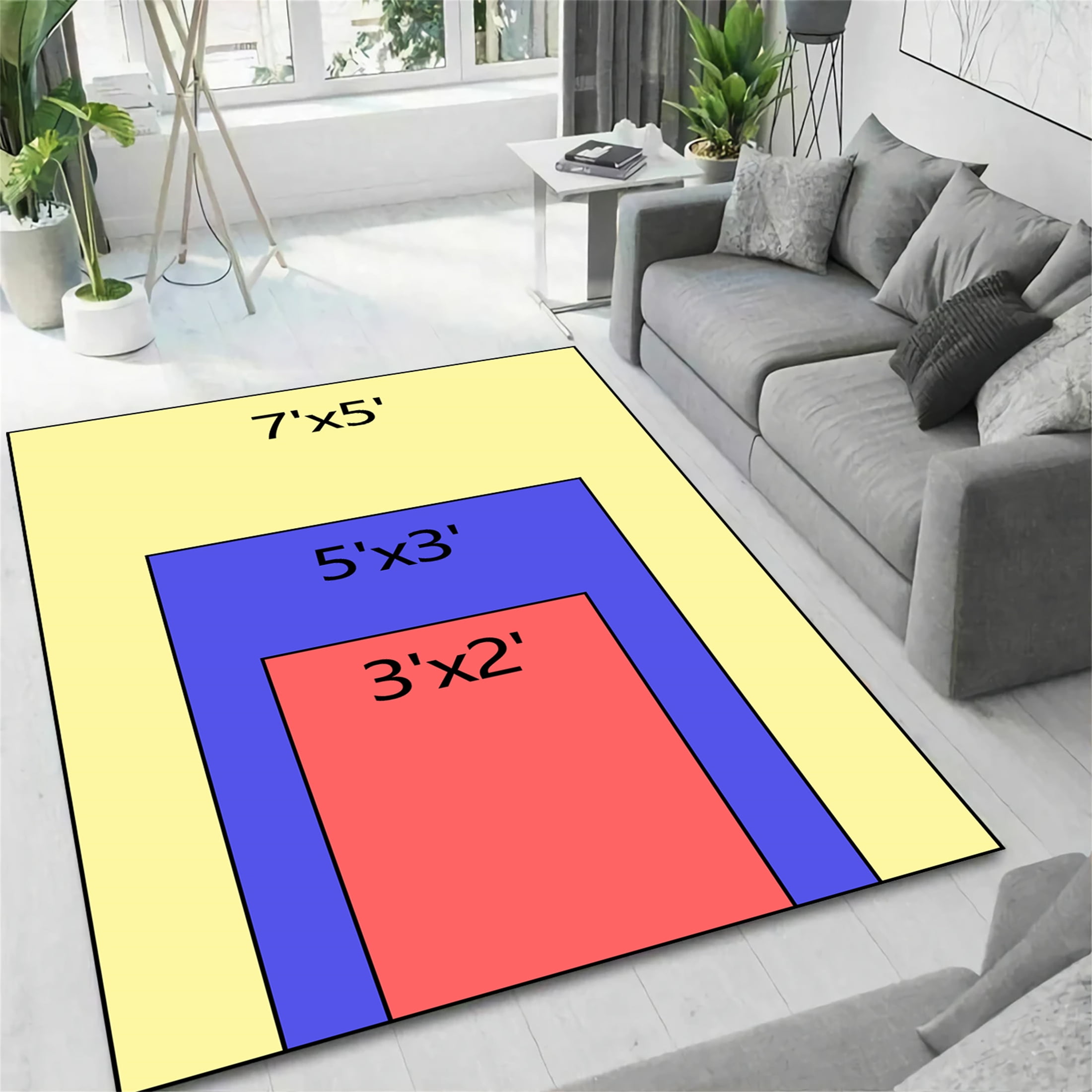 Osimiccp Basketball Rug, Non-Slip Game Carpet for Bedroom, Sport Room, Living Room, Size 3' x 5'