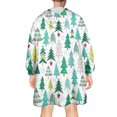 thumbnail image 2 of Wearable Oversized Blanket,Green Christmas Tree Pattern Wearable Blanket Hoodie for Adults,Cozy Hooded Blankets with Super Pockets,Super Warm Fuzzy Pullover for Women & Men, 2 of 6