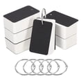thumbnail image 1 of Unique Bargains 2.8' x 1.5' Blank Flash Cards with Rings Study Cards Index Cards Note Card Pre Hole Punched, White 600 Pack, 1 of 5