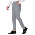 thumbnail image 5 of MODA NOVA Big & Tall Men's Dress Trousers Flat Front Skinny Business Pants Gray 36, 5 of 6