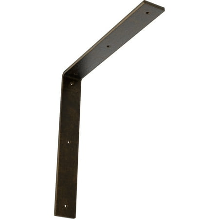 

Ekena Millwork 2 W x 14 D x 14 H Hamilton Steel Bracket Antiqued Brass