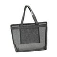 thumbnail image 2 of yuksok Mesh Beach Bag with Zipper Large Capacity with Top Handles Swimming Pool Bag Gray, 2 of 9