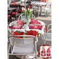 thumbnail image 4 of Outdoor Tablecloth with Umbrella Hole and Zipper, Valentine's Day Round Table Cloth 54 Inch Waterproof Tablecloth, Red Gnomes Roses Flowers Love Romance Picnic Table Cover for Patio Camping, 4 of 7
