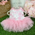 thumbnail image 1 of Dog Clothes Dress, Pet Princess Skirt, Summer Sweet Puppy Floral Gauze Vest Dresses for Dogs and Cats, 1 of 5