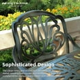 thumbnail image 6 of MEETWARM 9-Piece Outdoor Patio Swivel Bar Set, All Weather Cast Aluminum High Top Patio Bar Furniture with 8 Cushioned Swivel Bar Stools, Large 64" Square Patio Bar Height Table, 2.2" Umbrella Hole, 6 of 8