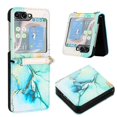 thumbnail image 1 of SaniMore Case for Samsung Galaxy Z Flip 5 6.7" 2023, PU Leather Case Luxury Marble Pattern Cash Pocket Crossbody Lanyard Fashion Case for Girls Women for Samsung Galaxy Z Flip 5, Green, 1 of 7