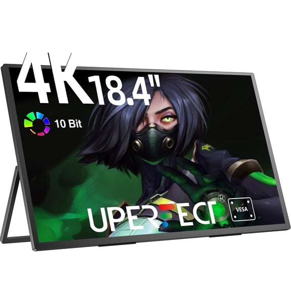 UPERFECT Portable Monitor 4K 18.4 inch, 3840*2160 External Second Monitor for Laptop Mac Switch Phone - BE184CU