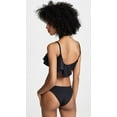 thumbnail image 6 of PilyQ BLACK Midnight Carmen Ruffle Bikini Swim Top, US D, 6 of 6