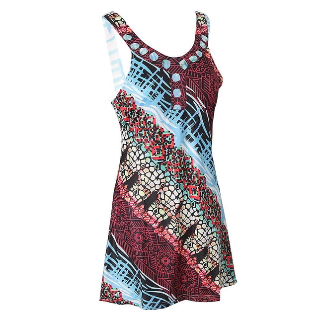 Vestido Floral sin Mangas Casual para Playa Corto De Moda para Mujeres SG Soledad Vestido impreso ocasional de las mujeres