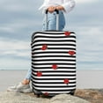 thumbnail image 4 of Uemuo Ladybugs on Black and White Striped Printed Washable Luggage Cover - Fashion Suitcase Protector Fits 18-32 Inch Luggage(without luggage) -X-Large, 4 of 9