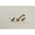thumbnail image 2 of Kingston Brass KS7123WLL Wilshire Double-Handle Wall Mount Bathroom Faucet, Antique Brass, 2 of 8