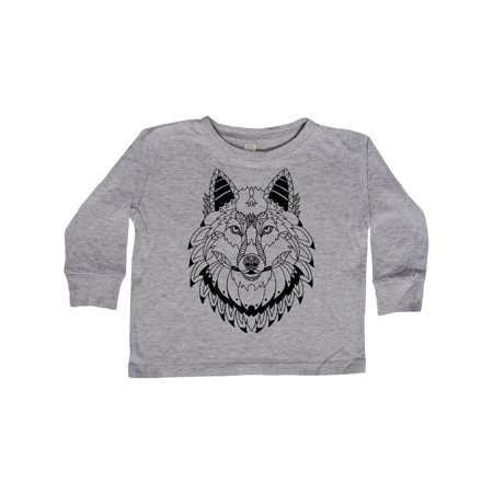 

Inktastic Tribal Wolf Head Gift Toddler Boy or Toddler Girl Long Sleeve T-Shirt
