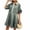 Gray, variant on Women's Vintage Washed Puff Sleeve Denim Shirt Mini Dress Lapel Long Sleeve Loose Flowy A-Line Long Jean Jackets for Vacation Gray S