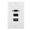 thumbnail image 2 of Ccdes Placa de Pared Multimedia Panel de enchufes, 3 Puertos VGA HDMI USB3.0 Conector de Montaje en Pared Adaptador de Panel Enchufe de Pared Aplicable para cableado de ingeniería, 2 of 8
