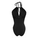 thumbnail image 4 of Traje de baño de una pieza para mujer, traje de baño de bikini de tirantes sin espalda de color liso para mujer, conjunto de bikini con bloques de color y hombros descubiertos, traje de baño de moda p, 4 of 6