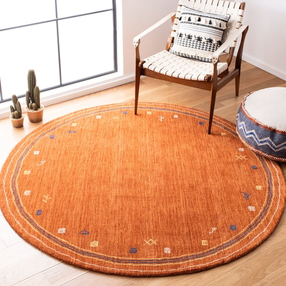 Safavieh Himalaya Charmaine Solid Wool Area Rug, Rust, 4' x 4' Round