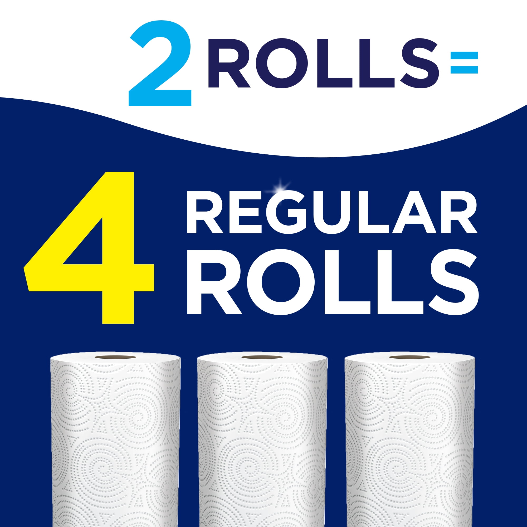Sparkle Pick-A-Size Paper Towels, White, 2 Double Rolls = 4 Regular Rolls, 126 2-Ply Sheets Per Roll
