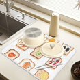 thumbnail image 2 of Yayeee Dish Drying Mat for Kitchen Counter 16" x 18" Microfiber Super Absorbent Coffee Decorative Pad, Various Toasts, 2 of 9