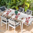 thumbnail image 2 of Grey Christmas Table Cloths for 8 Foot Rectangle Tables, Red Snowman Xmas Tree Snowflake Winter Patio Waterproof Elastic Fitted Tablecloths, Washable Rectangular Table Cover for Camping, 2 of 8