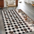 thumbnail image 2 of Black White Washable Area Rug 3x5 Buffalo Plaid Country Star Barn Barrel Farmhouse Low-Profile Large Area Rugs with Non Slip Backing Indoor Floor Carpet for Entrance Living Room Bedroom Home Office, 2 of 9