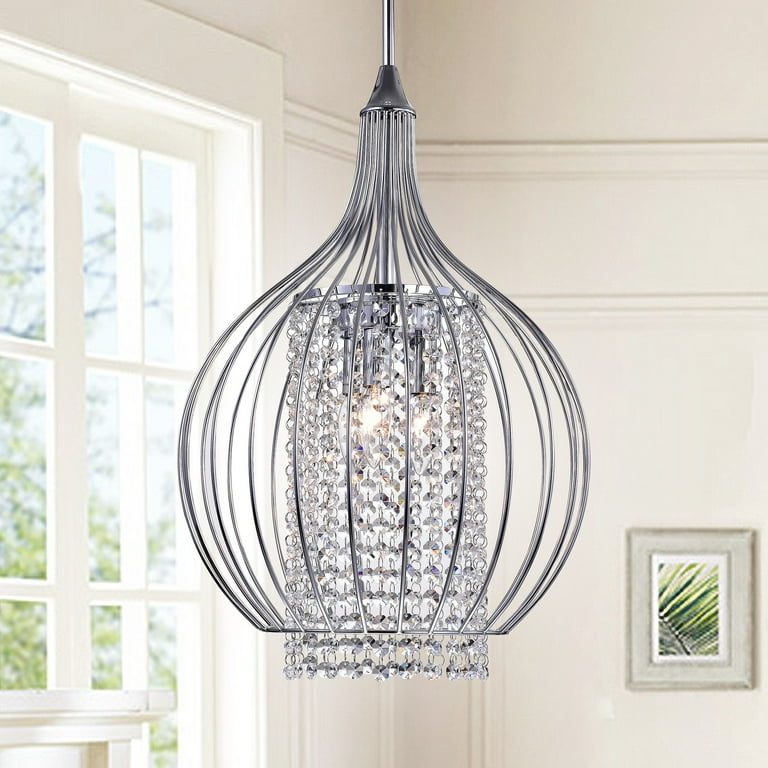 Chrome cage pendant light deals