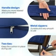 thumbnail image 6 of Topchances Outdoor Chair Cushions Set of 2, Waterproof Outdoor Seat Cushions for Patio Furniture, Patio Chair Pads with Handle and Ties, 19" x 19" x 4", Navy Blue, 6 of 7