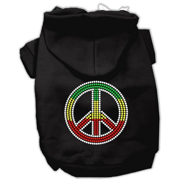 Pet, Dog  Cat Hoodie Rhinestone, "Rasta Peace Sign"