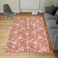 thumbnail image 2 of Botanic Turkish Area Rug, Floral Pattern Spring Season Blossoms Branches Leaf Beauty Field Design, Soft Carpet for Living Room Decor with Distressed Look, 4' X 5.7', Paprika White, by Ambesonne, 2 of 4