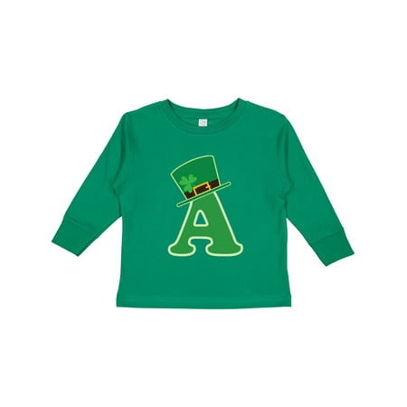 

Inktastic Irish St Patricks Day Letter a Monogram Gift Toddler Boy or Toddler Girl Long Sleeve T-Shirt
