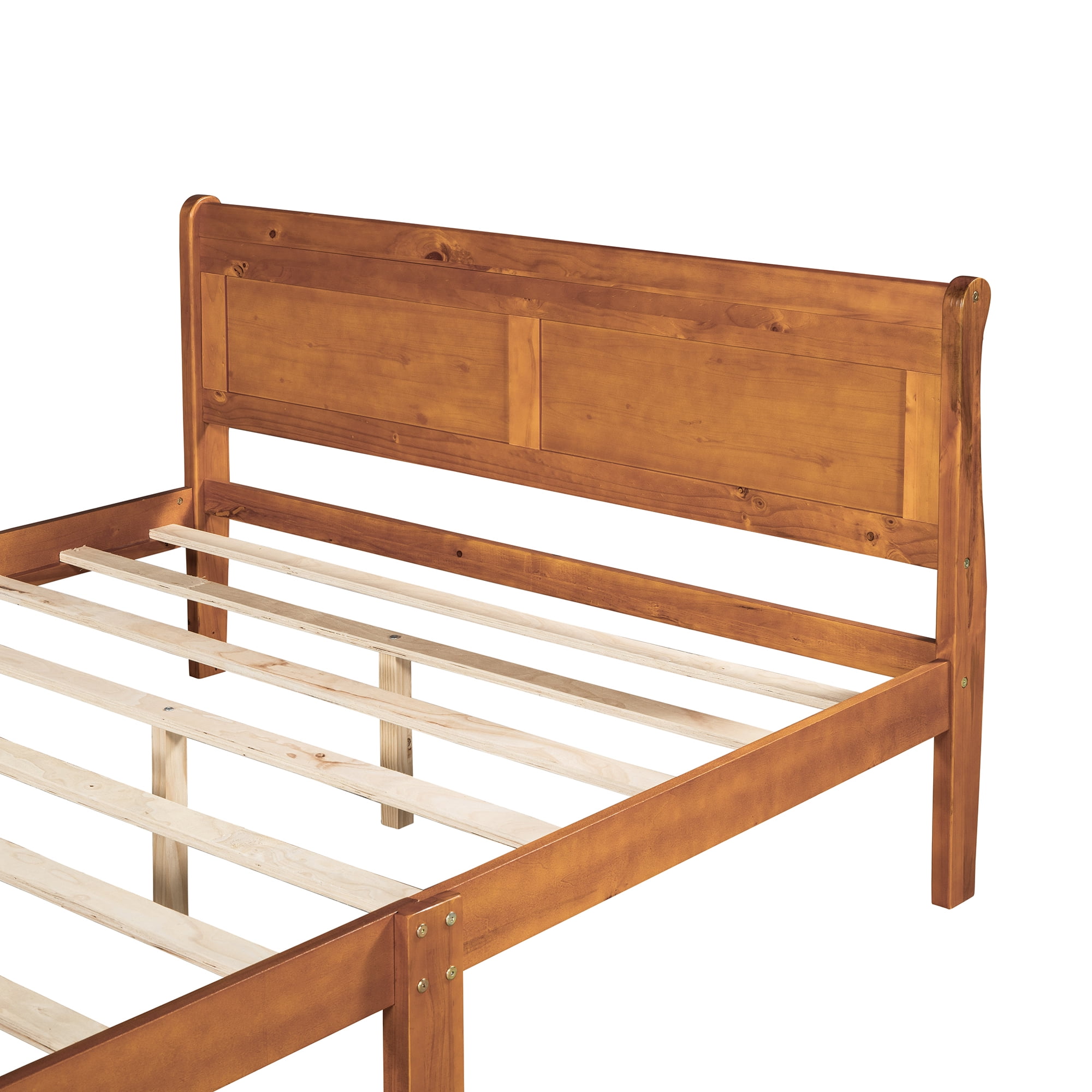 Gewnee Twin Size Wood Platfrom Bed with Headboard and Footboard for Kids and Adults,White