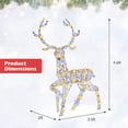 thumbnail image 3 of Gymax Christmas 3D Lighted Reindeer Pre-Lit Rattan Buck w/ Large Antlers & 170 LED Lights, 3 of 10