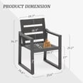 thumbnail image 3 of Dycanpo Outdoor Dining Chairs Set of 6,Weather Resistant Patio Chairs with Armrest for Indoors, Dark Gray, 3 of 8
