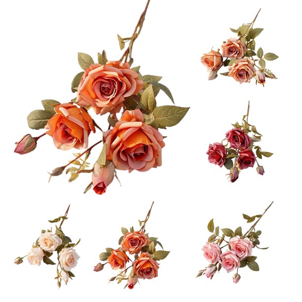 Cheer.US 2 piezas de flores artificiales, flores falsas, rosas, flores perfectas para hacer tú mismo, ramos de boda, centros de mesa, fiestas de despedida de soltera, arreglos florales para el hogar